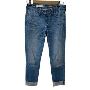 Pilcro & The Letterpress Anthro Women's Skinny Cuff Hem Jeans Blue Denim 27